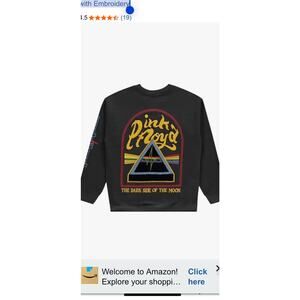 Pink Floyd "Dark Side of the Moon" Embroidered Sweatshirt, New L